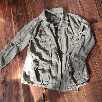 Matty M Anorak Jacket Military Cargo Jacket Olive Size L