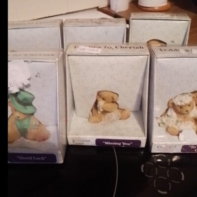 9 x Teddies To Cherish Neu Versiegelte Kartons Vintage 2003
