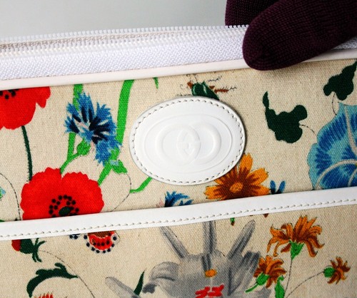 GUCCI 80s Flower Flora Canvas Leather Clutch Bag - Picture 4 of 9
