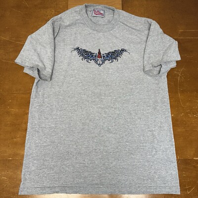Vintage Vexel Bros Shirt Mens Large Gray Eyeball Tribal Y2K