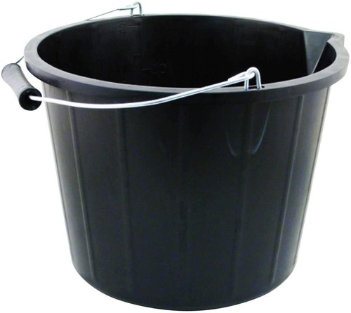 BLACK 14L / 16L / 45L Buckets With Carry Handle Multi-Purpose for Home Garden UK - Picture 14 of 16