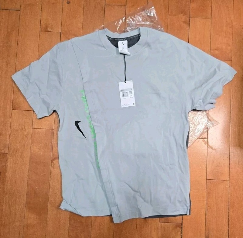 FENG CHEN WANG x NIKE XS Gray Green ATHLETIC T-SHIRT Running Soccer Gym Adult