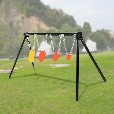 Steel Shooting Target Stand System w/Chains&4''6''8'' Gong Targets+1x Torso Target