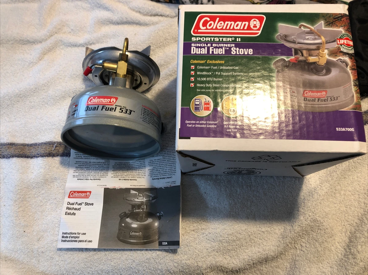 COLEMAN SPORTSTER II MODEL 533 DUAL FUEL SINGLE BURNER CAMPING HIKING STOVE COLEMAN SPORTSTER II MODEL 533 DUAL FUEL SINGLE BURNER CAMPING HIKING STOVE