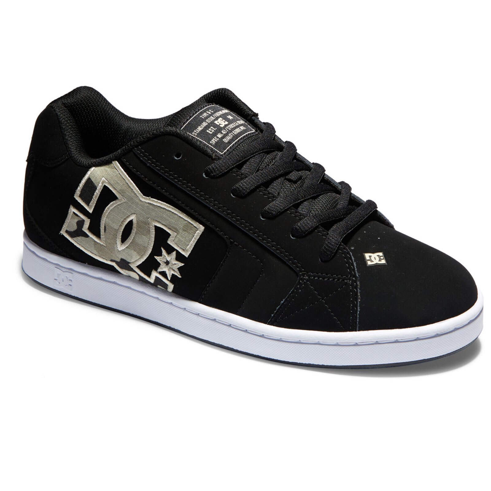 DC Shoes Men's Net Black/Camel Low Top Sneaker Shoes Clothing Apparel