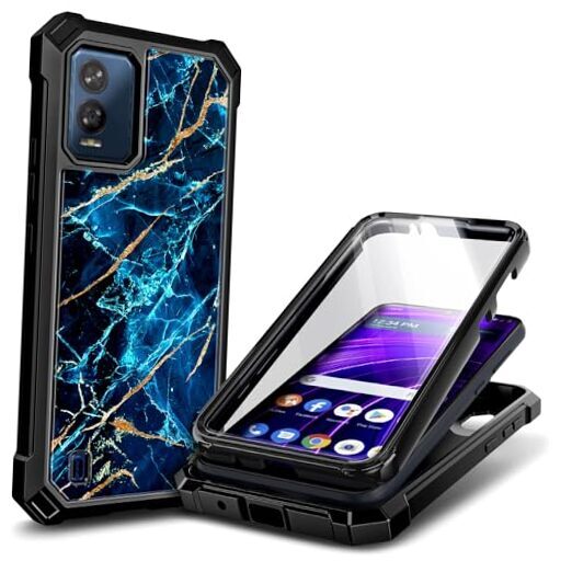 Designed for BLU View Speed 5G Case with [Built-in Screen Protector], Sapphire