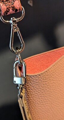 Find Kapoor Pingo Shoulder Bag Pink Pebbled Vegan Leather w