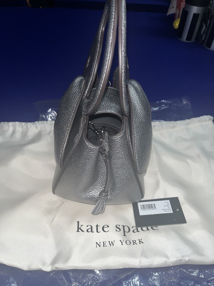 New Kate Spade Ellie Metallic Pebbled Leather 3D Elephant