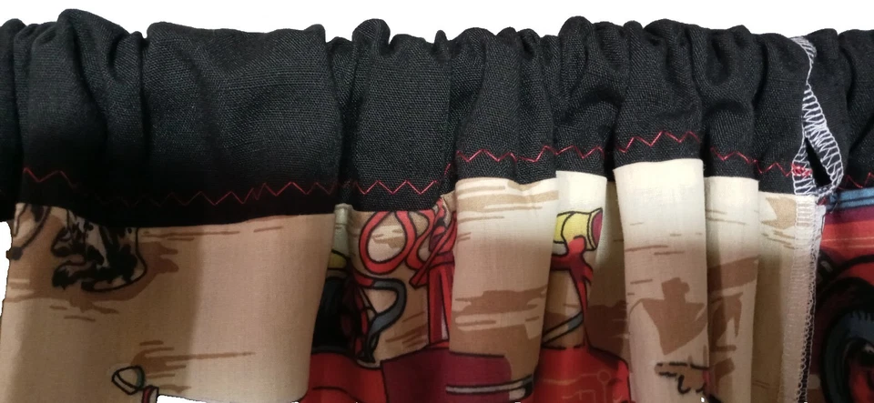 Camiones de Bomberos De Colección Recortados (2) Algodón 43" Paneles 86"WX23"L Cortina Forrada Foto 4 de 4