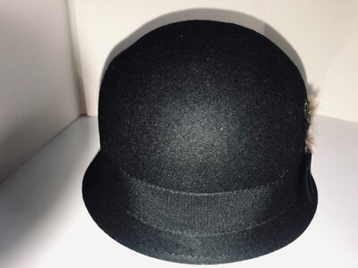 Vintage Style Elegant 100% Wool Black Hat, New | eBay display picture 1