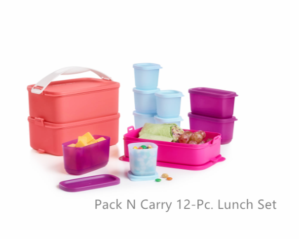 Tupperware Pack N Carry 12-Pc. Lunch Stackable Click To Go