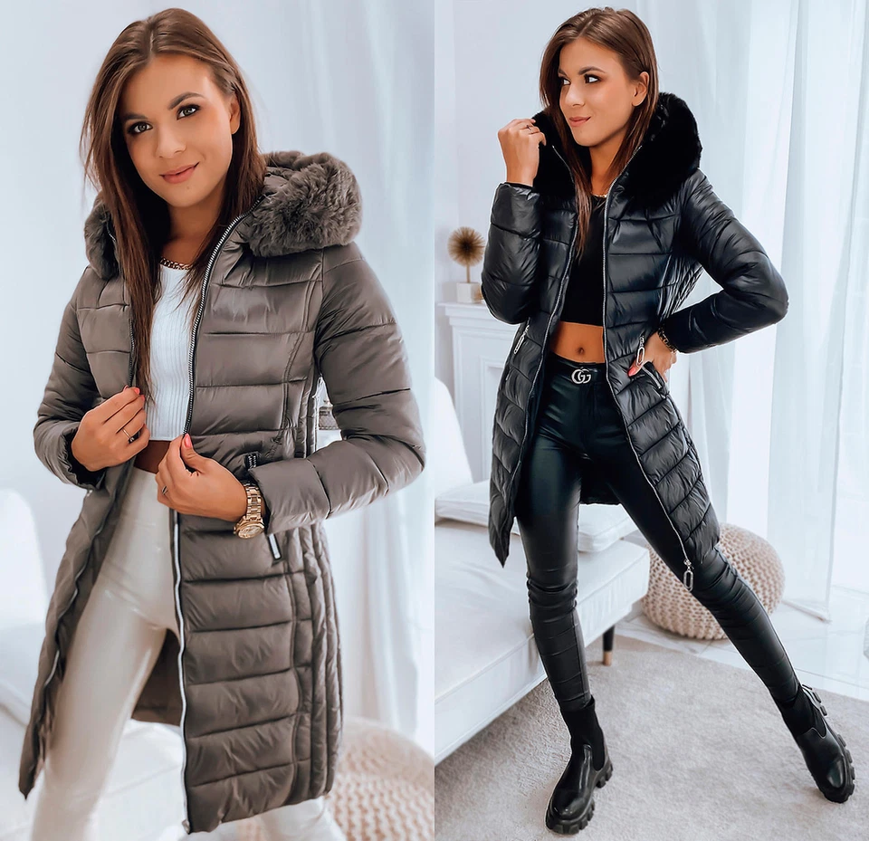 Steppjacke Übergangsjacke Winterjacke Kapuze Mit Fell Damen DSTREET S-2XL - Bild 1 von 1