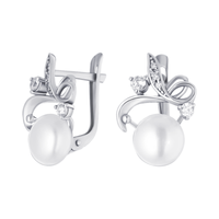 Ohrringe Sterlingsilber Zirkonia Perle Ohrschmuck Damenschmuck Echtschmuck