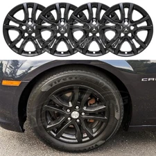 Gloss Black Push On Skin Rim Covers Set 4 FOR 2013-2023 Chevy Camaro 18" Wheel