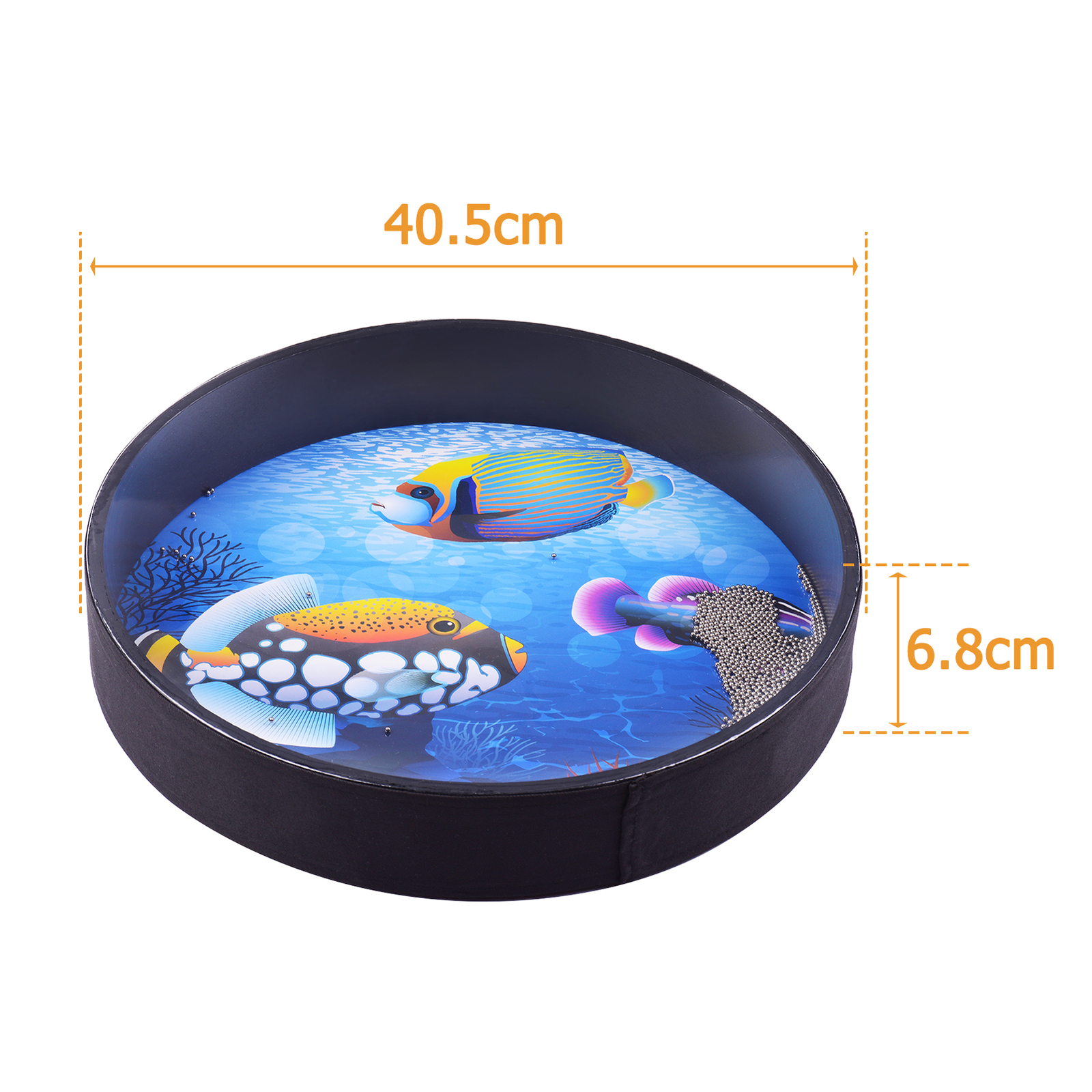 16 Inch Ocean Drum Wooden Handheld Sea Drum Percussion Instrument N9E9 ...
