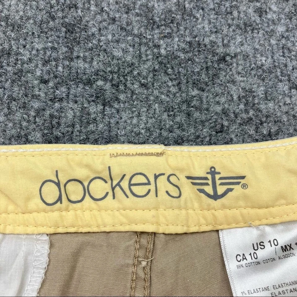 Pantalones Cortos Dockers Para Mujer Talla 10 Tostado Crema Informales Todos los Días Frente Plano Chino Foto 4 de 4