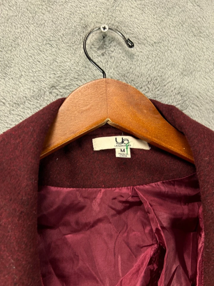 YA Los Angeles Womens Medium Jackets Dark Red Wide Shawl Collar Belted Ladies - Image 4 of 4