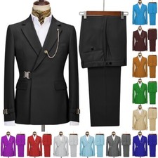 Mens 2 Piece Suit Groom Prom Party Tuxedo Jacket Blazer Pant Size 42r 44r 46r