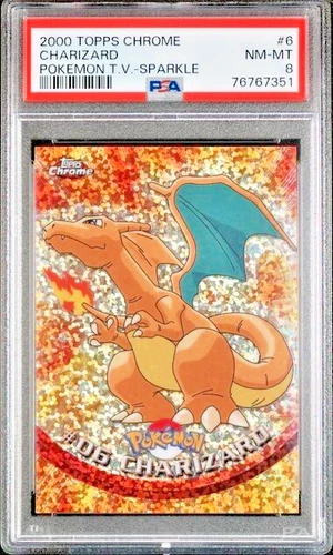 Pokemon Topps Chrome Sparkle Charizard #6 PSA 8 MINT