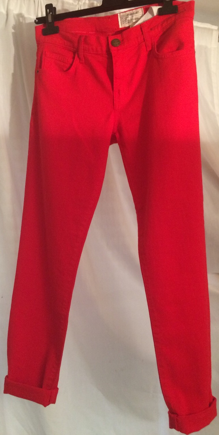 Current Elliott Solid Red Cotton Pants Jeans US S… - image 4