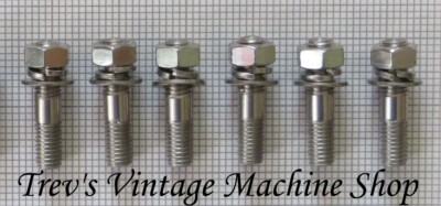 Yamaha XS850 stainless steel exhaust studs with nuts & washers, Qty 6 ES27