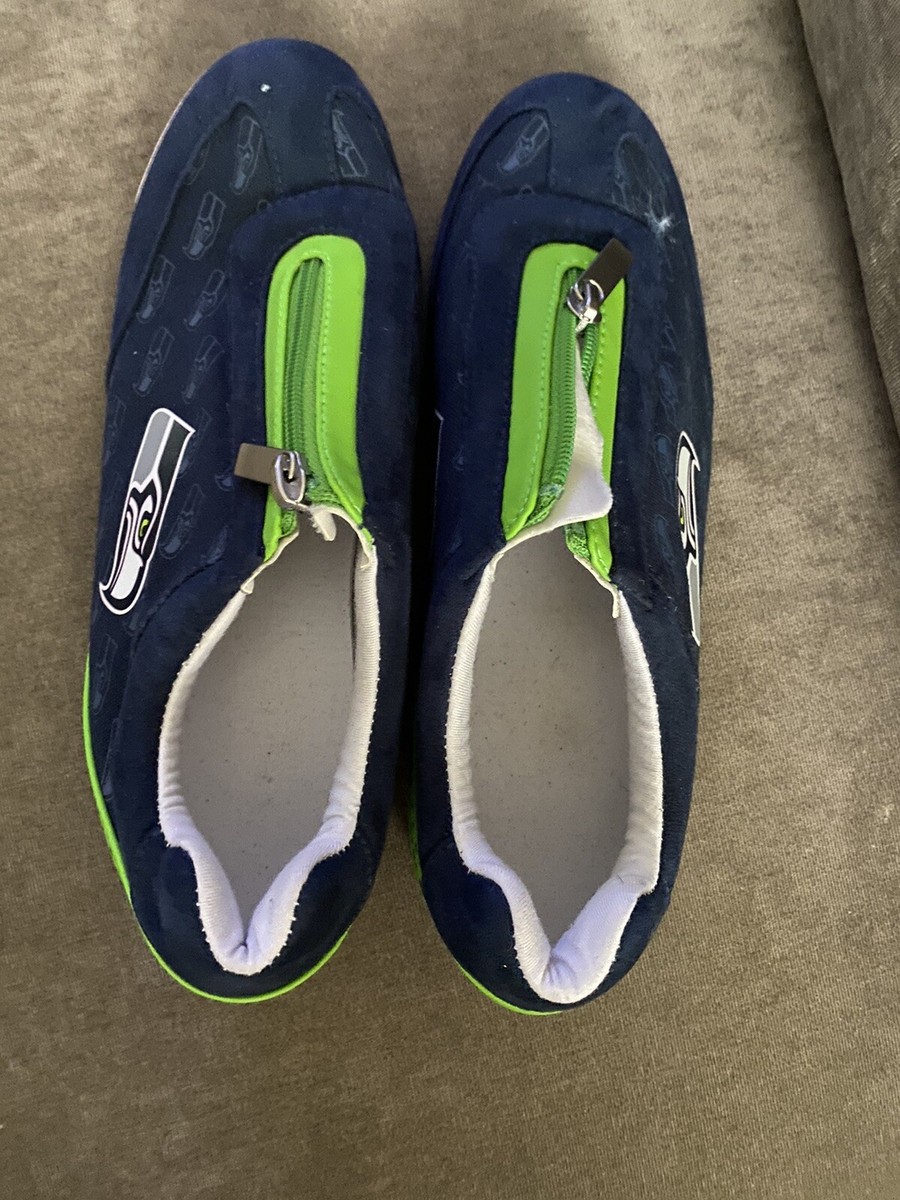 Seattle Seahawks Logo-Pattern Zipper Canvas Sneakers-The Bradford