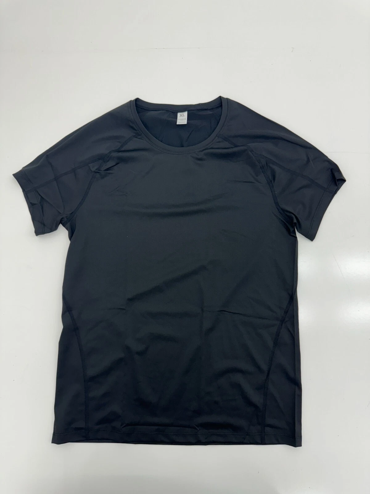 Womens Black Athletic Short Sleeve Shirt Size XL