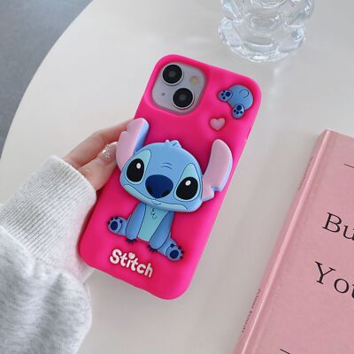 Silicone Stand Phone Case For iPhone 15 14 13 12 11 Pro Max X 7 6s 3D