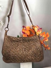 Costanza Rota Brown Slouchy Leather Studs Large Flap Messenger Bag