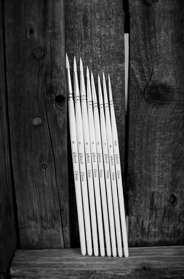 Juego de 8 pinceles de pintura en miniatura Ghost con detalles y 3 pinceles secos Foto 4 de 4