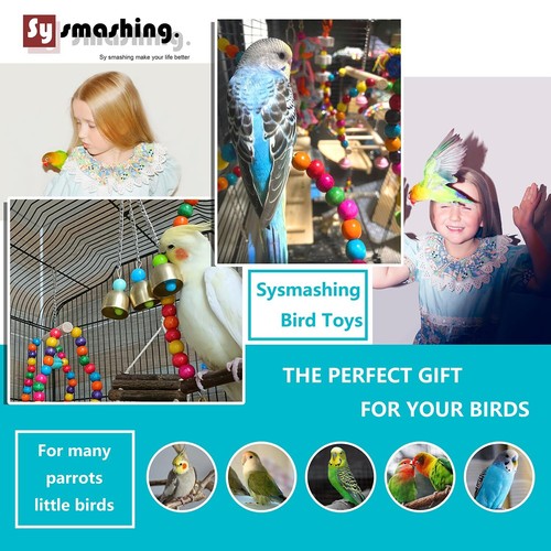 23pcs Bird Parakeet Cockatiel ToysParrot Swing Chewing Hanging Toy with Safe ... - Picture 6 of 6