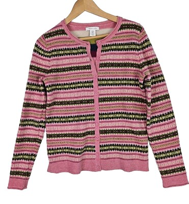 Tabitha Webb Wool Blend striped spring cardigan sz  Medium 