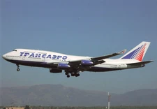 Postcard Airline TRANSAERO AIRLINES B-747-444 VP-BKL No. A1522 CC7.