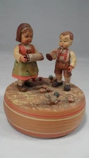 Thorens ANRI Revolving Music Box Wunderbar Boy & Girl Musicians Concertina Bugle