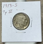 1913-S T-2 Buffalo Nickel - Better Grade - Damage on Rev. - Original