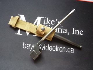 WWII Canadian Long Branch MK II Spike Bayonet With Scabbard And Frog