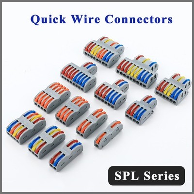 In line Electrical Connectors Lever Wire Block Clamp Terminal Cable Reusable