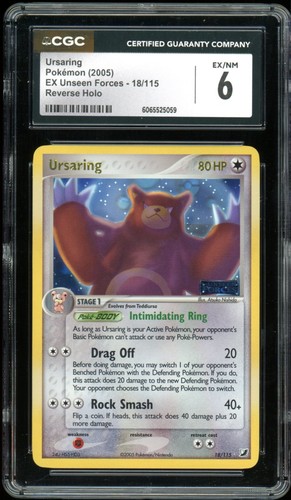 2005 Pokemon EX Unseen Forces #18 Ursaring Reverse Holo CGC 6 EX/NM