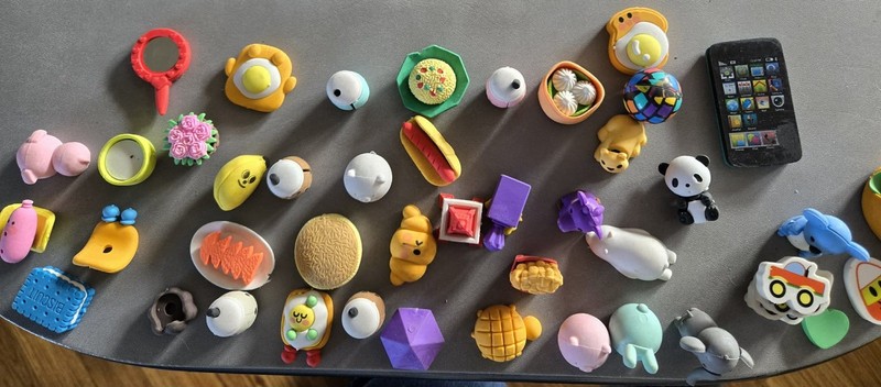 Novelty Erasers Lot of 40  + - Food Animals  + More