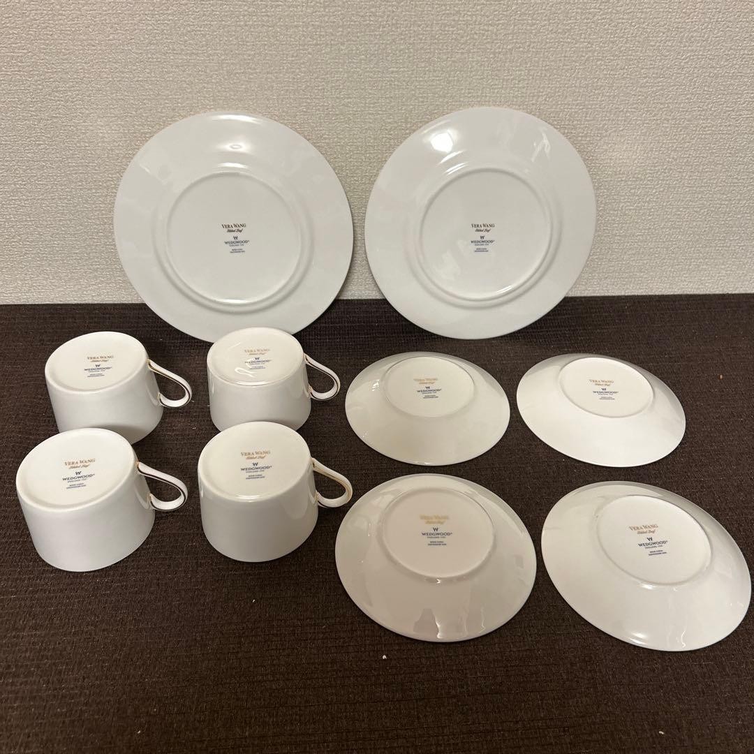 Wedgwood Verawong Gilded Leaf Cup Saucer Plate From Japan