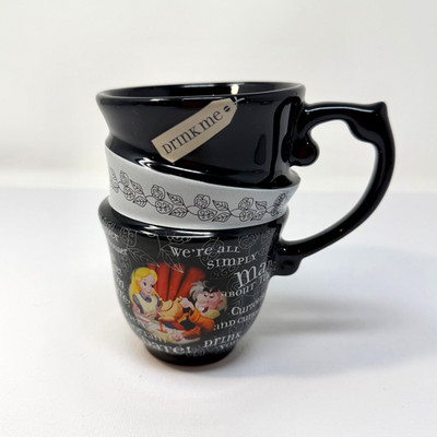 Disney Parks Alice in Wonderland Stack Tea Cup Coffee Mug ''DRINK ME'' 10oz