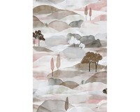 Vliestapete 35786 Boho BäUme Landschaft Pastell Blau
