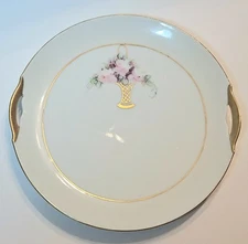 Antique KPM Germany Handpainted Gold Handled Porcelain Plate Floral Rose Bouquet