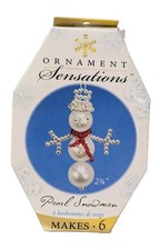 Vintage Pearl Snowman Ornament Sensations Bead Xmas Craft Kit Set New Snowman