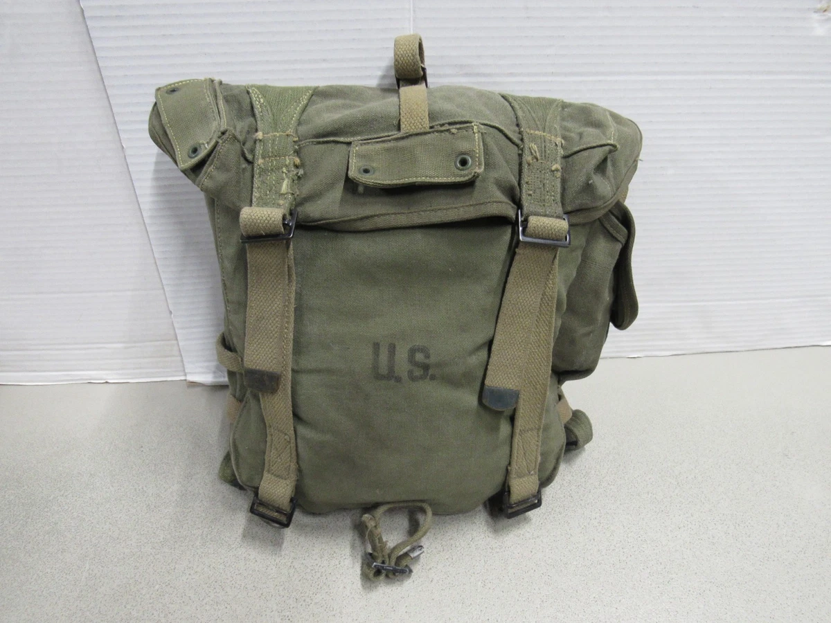 WW2 US M1945 Upper Combat Field Pack OD w/ Khaki Straps Bruce