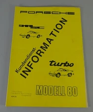 Workshop Manual Service Information Porsche 911 SC / 911 TURBO Mj. 1980