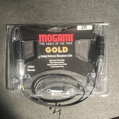 Mogami Gold Studio 2 ft XLR Male to XLR Female Shielded Cable Black