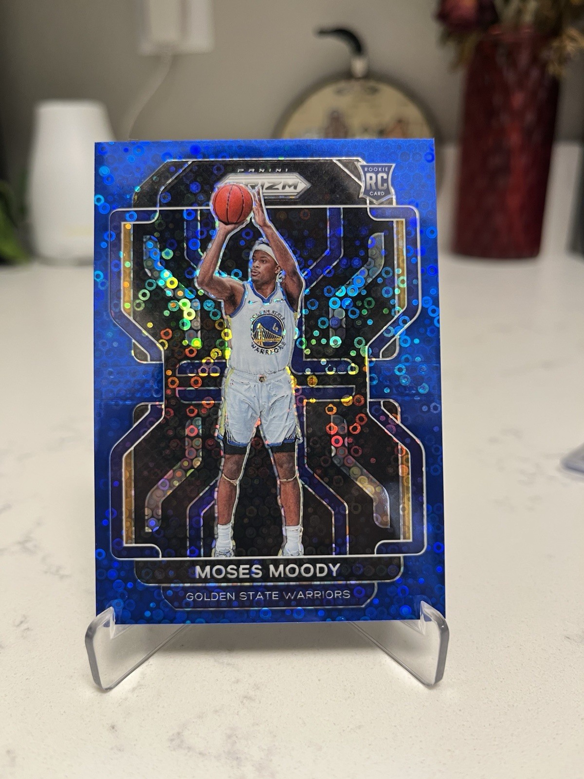 2021-22 Panini Prizm Moses Moody Rookie #308 Fast Break Blue Prizm /150 SP RC
