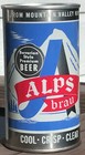 Ft. Wayne Mira Seam, 1968 Alps Brau, Matte Pull Top Beer Can Bottom Opened — photo 2
