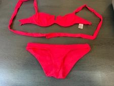 NEW pink underwire L SPACE two piece swimsuit bikini size  XS